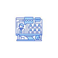 Online Meeting Line Icon. linear style sign for mobile concept and web design. vector