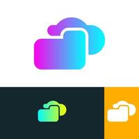 folder cloud design icon template vector