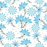 Seamless pattern with abstract blue flowers on white. background, wallpaper for fabric vector