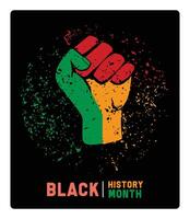 Celebrating Black History Month with a colorful fist symbol symbolizing unity. vector
