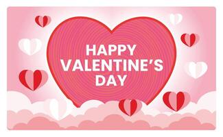 Valentine's Day card with a heart shape on a pink background. vector