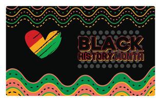 Black History Month celebration in February with hearts and colorful patterns. vector