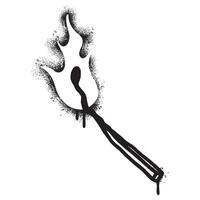 Spray Painted Graffiti Burning match isolated on white background. vector