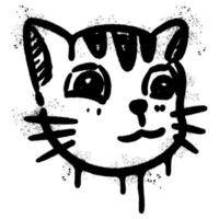 Spray Painted Graffiti Cat icon Word Sprayed isolated with a white background. graffiti Kitty sign with over spray in black over white. vector