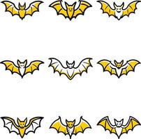 Yellow and black style Set of outline icons related to halloween. Linear icon collection. Editable stroke. Set of icons illustration vector