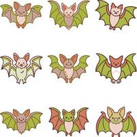 Green one line style Set of outline icons related to halloween. Linear icon collection. Editable stroke. Set of icons illustration vector