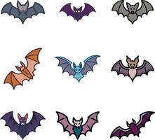 Icons cartoon set Set of outline icons related to halloween. Linear icon collection. Editable stroke. Set of icons illustration vector