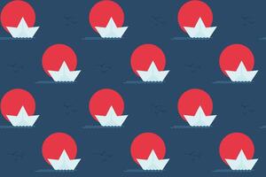 Cute seamless pattern with paper boats. Children's print for clothes, textiles, wrapping papers. illustration vector
