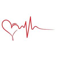 Calligraphy Red Heart With Two Swirls Ribbon vector