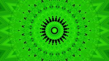 Geometric wavy pattern kaleidoscope green circle pattern mosaic background. flower mandala pattern. video