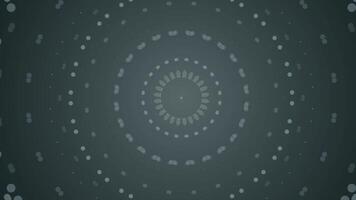 Abstract luminous particles move in liquid flow form kaledoscopic structures. circle animation. video