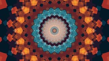 Geometric wavy pattern kaleidoscope retro circle pattern mosaic background. classic mandala. video