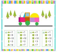 Math game. Find the correct answer. Practice worksheet. Answer is c vector