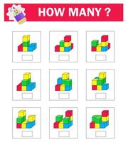 Math logic game. Attention tasks for kids. vector