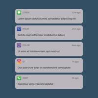 Popup Missed Notification template. Messaging App Conversation vector