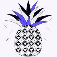 pineapple minimalistic art vector