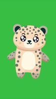 Energetic Cheetah Dancing and Jumping in Looping Animation video