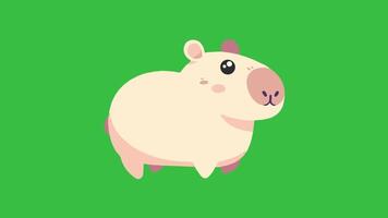 Playful Capybara Jumping in Looping Animation video
