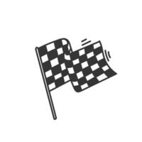 checkered flag racing icon illustration on white background vector