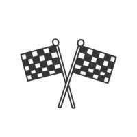 two crossed checkered flags on a white background vector