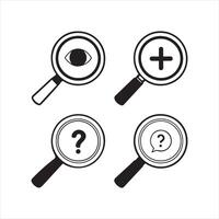 Magnifying Glass Icons Collection vector