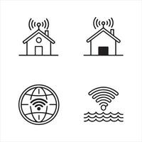 Internet and Network Line Icons Set vector