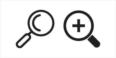 Simple Search Line Icons Set vector
