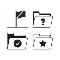 File Management Folder Icons Set vector