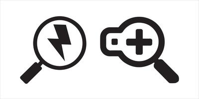 Magnifier Search Icons Collection vector