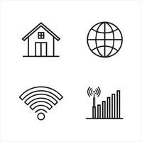Network Connection Line Icons Collection vector