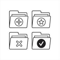 Simple Folder Line Icons Collection vector