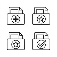 Document Folders Line Icons Pack vector