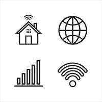 Wireless and Network Line Icons Set vector