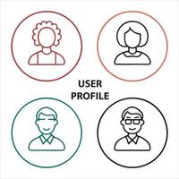 User Avatar Icon Set for Web vector