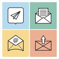 Envelope Mail Icon Set Web Buttons vector