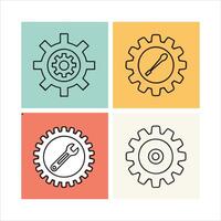 Web Gear Settings Icons Set vector