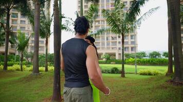 Embracing Couple Affectionate Move in Park video