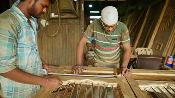 Carpenters Working in a Workshop video