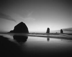 Tranquil Waters A Serene Sunset Over Coastal Landscapes photo
