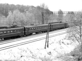 Winter season landscape background, cold and frosty weather photo