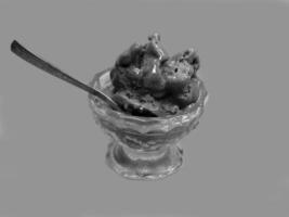 Gelato Dessert with Tableware and Ingredients photo