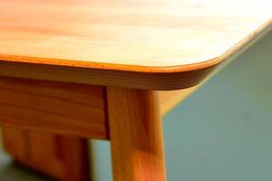 Table top isolated over solid background. Wooden dinner table over white background illustration photo