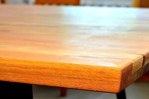 Table top isolated over solid background. Wooden dinner table over white background illustration photo