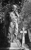 Sculpture close view background. Monument art. Black and white monochrome grayscale photo