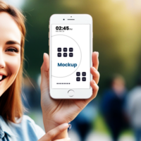 Holding a smartphone by hand in Isolated Screen Phone Mockup with Blank Display for Branding Designs psd