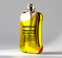 Realistic Bottle and Flask Mockup for Premium Product Visualizations psd
