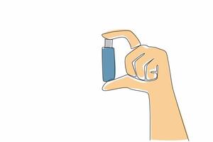 Continuous one line drawing hand is holding a flash drive. Small things with many benefits. Modern technology. Storage media. National Flash Drive Day. Single line draw design illustration vector