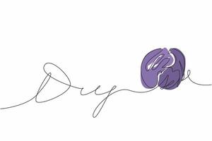 Single one line drawing a roll of thread that forms the word DIY. A craft that requires free time. Homemade results. Creation. Skill. National DIY Day. Continuous line design graphic illustration vector