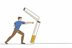 A man is walking with a cigarette in his hand vector