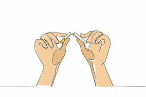 Two hands holding cigarettes, one with a cigarette in the other vector